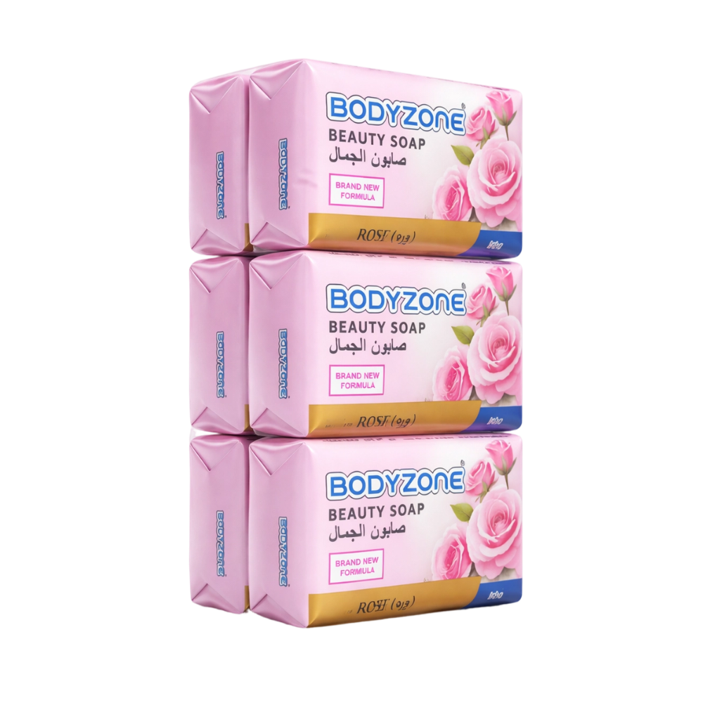 بودي زون صابون الجمال ورد – 6 حبات × 80 جرام