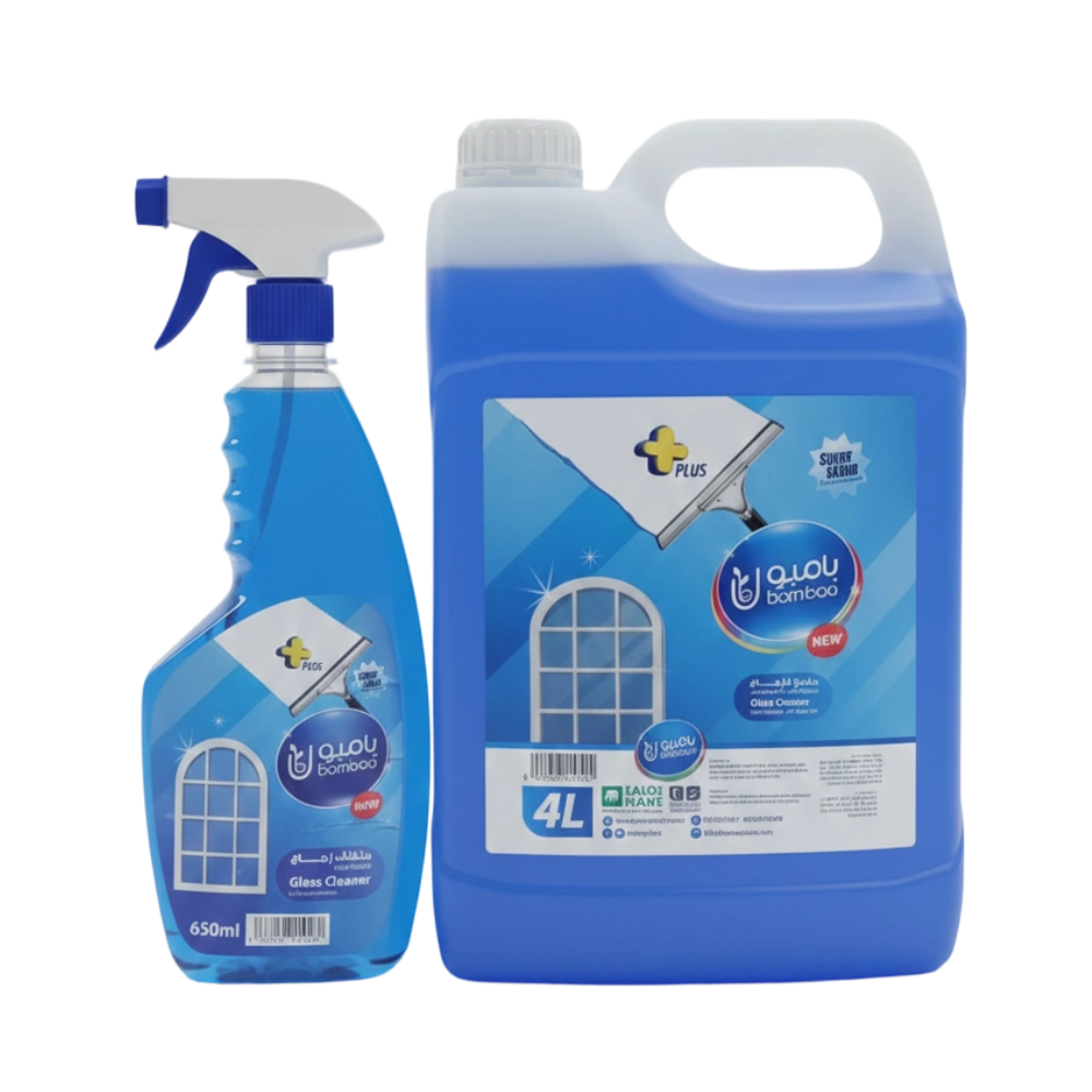 بامبو ملمع الزجاج - 4 لتر + منظف زجاج - 650 مل