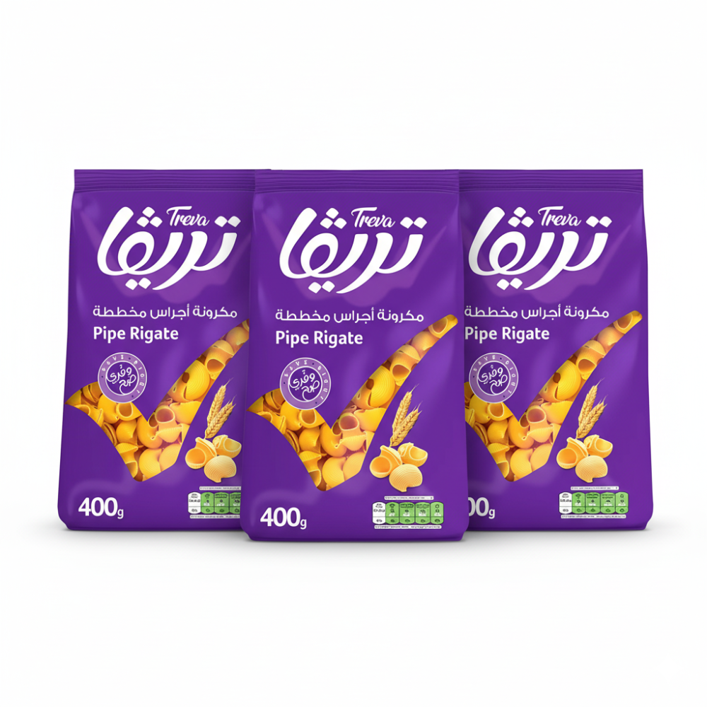 مكرونة أجراس مخططة من تريفا – 3 اكياس × 400 جم