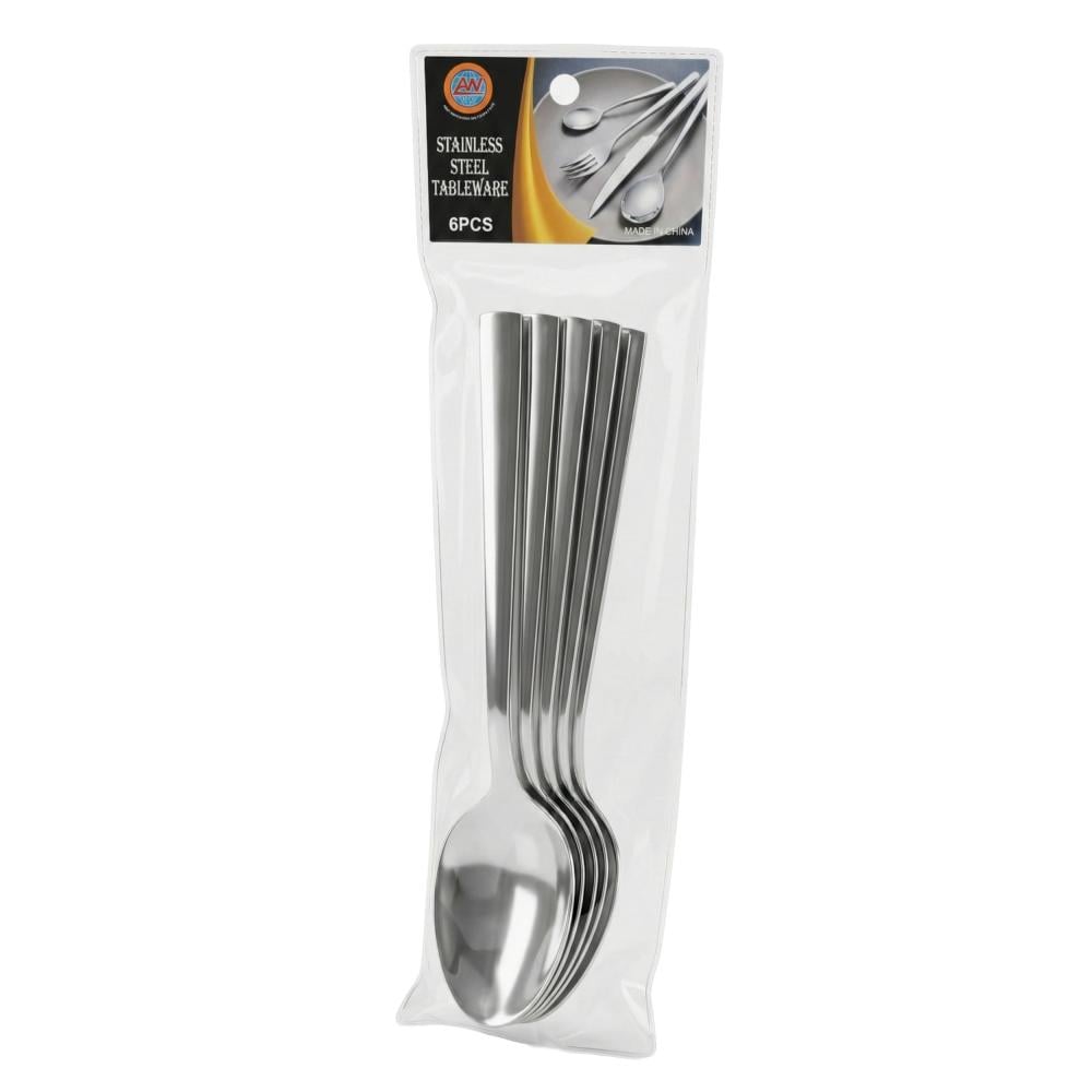 طقم ملاعق أكل ستانلس ستيل – 6 حبات - AL-10387-6