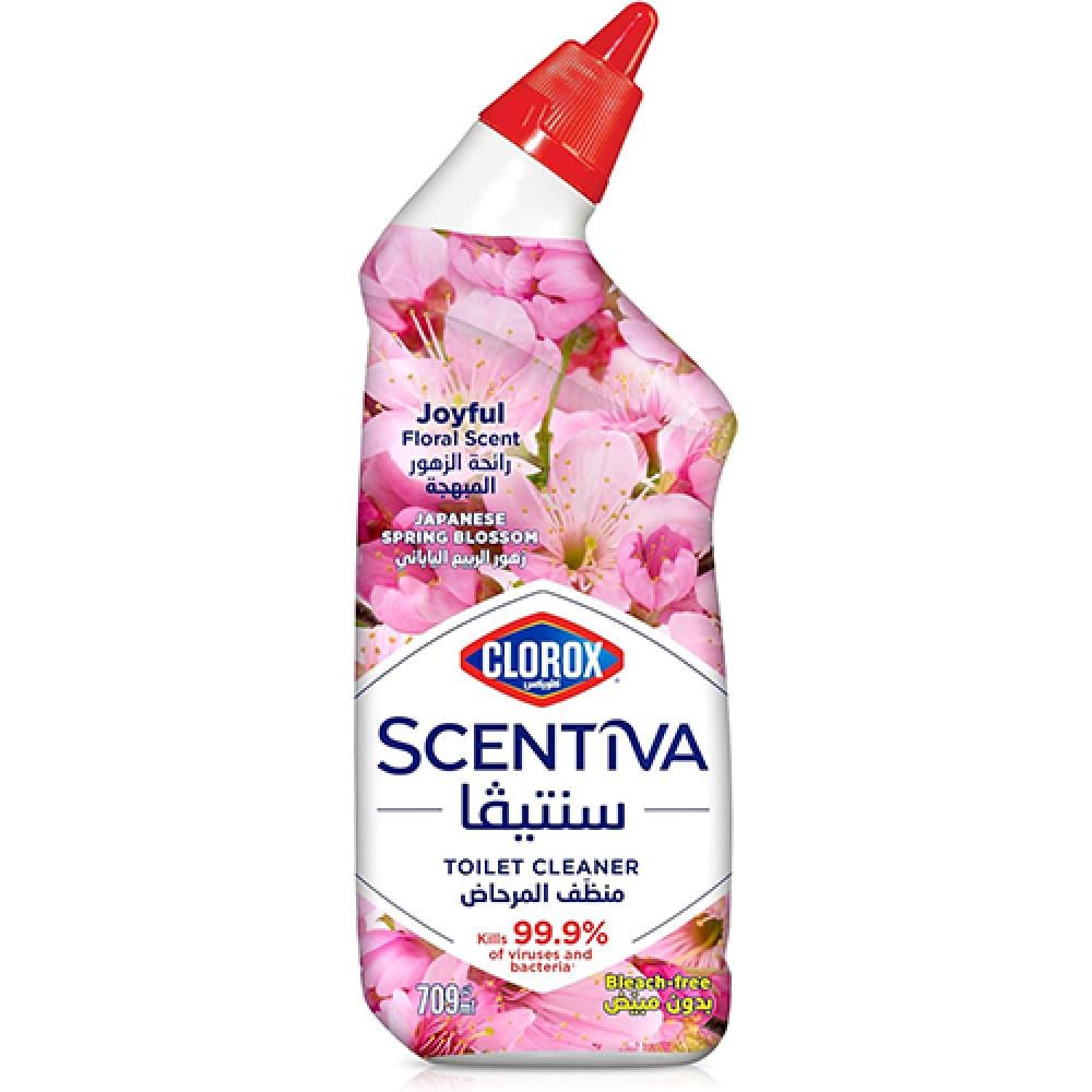 منظف مرحاض من سينتيفا كلوروكس، زهور الربيع الياباني، خال من المبيضات، 709 مل