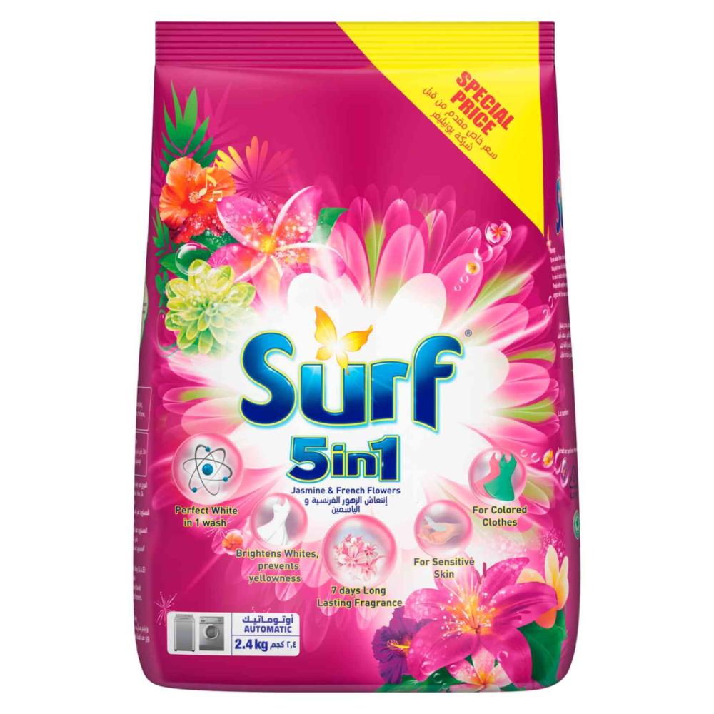 مسحوق غسيل أوتوماتيك برائحة الزهور 5 في 1 من سيرف - 2.4 كجم