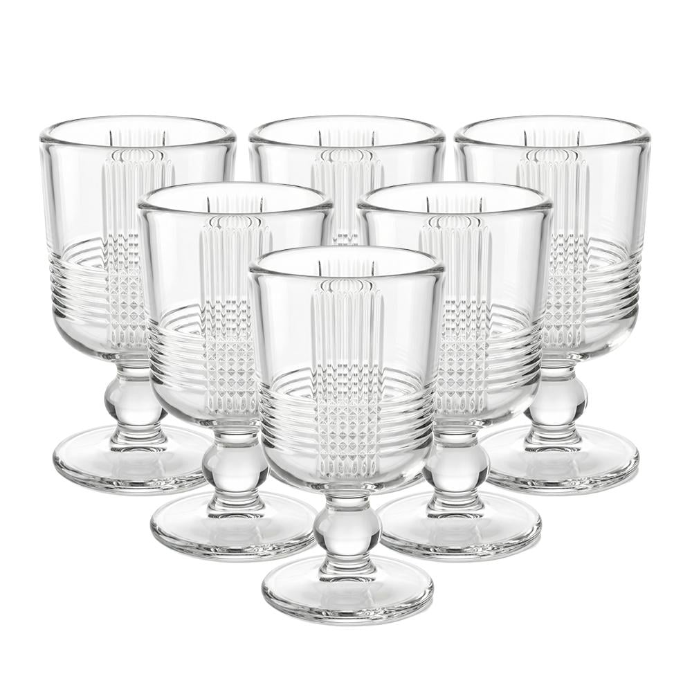 طقم كاسات زجاج ميني بقاعدة – 6 حبات × 75 مل