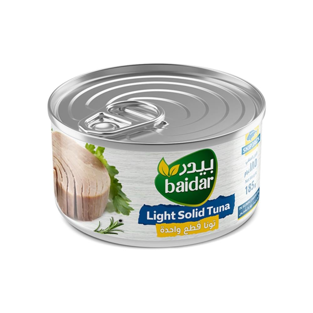 لحم تونا خفيف قطعة واحدة من بيدر – 185  جم