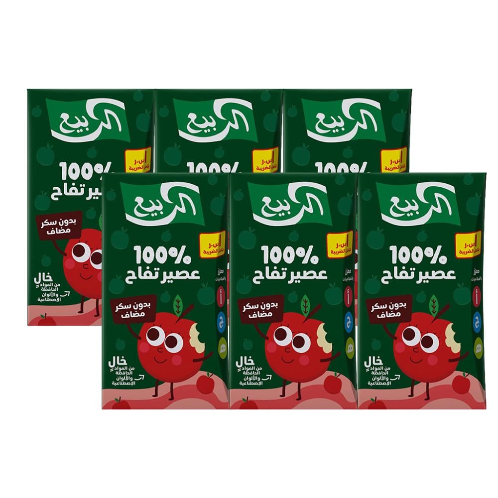 عصير تفاح بدون سكر مضاف من الربيع – 6 × 125 مل