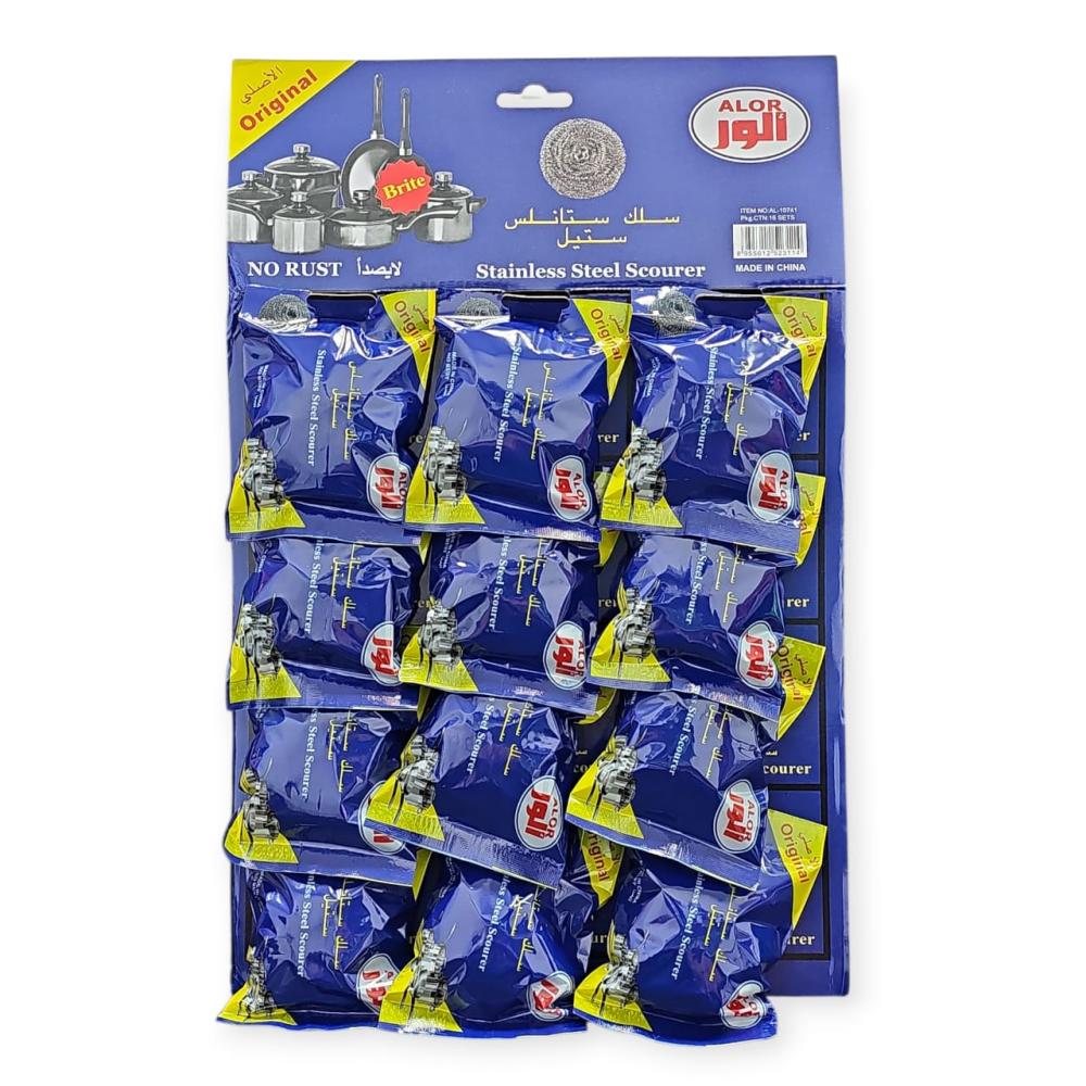 سلك تنظيف ستانلس ستيل ALOR – لا يصدأ – 12 قطعة – AL-10741