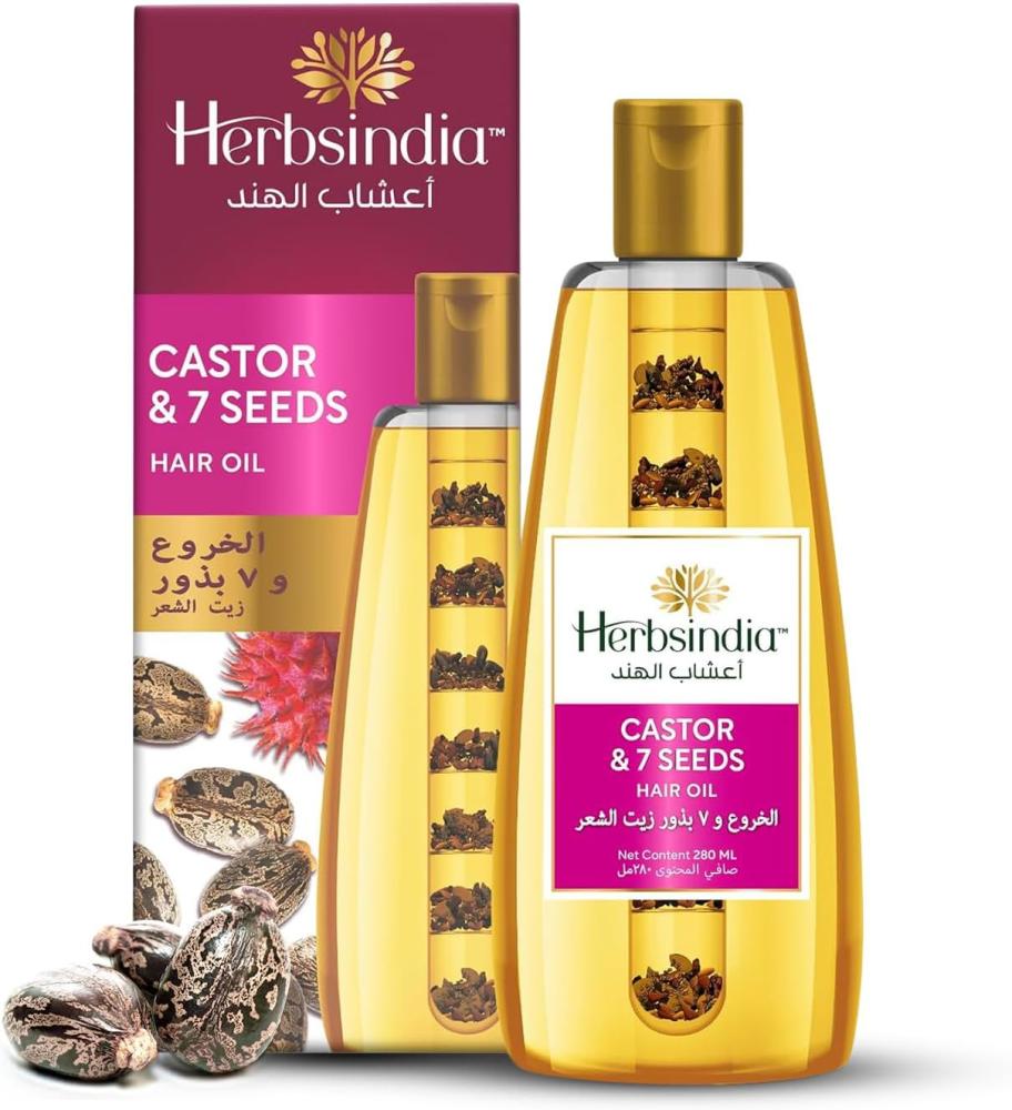 زيت الخروع والسبع بذور للشعر من أعشاب الهند – 280 مل