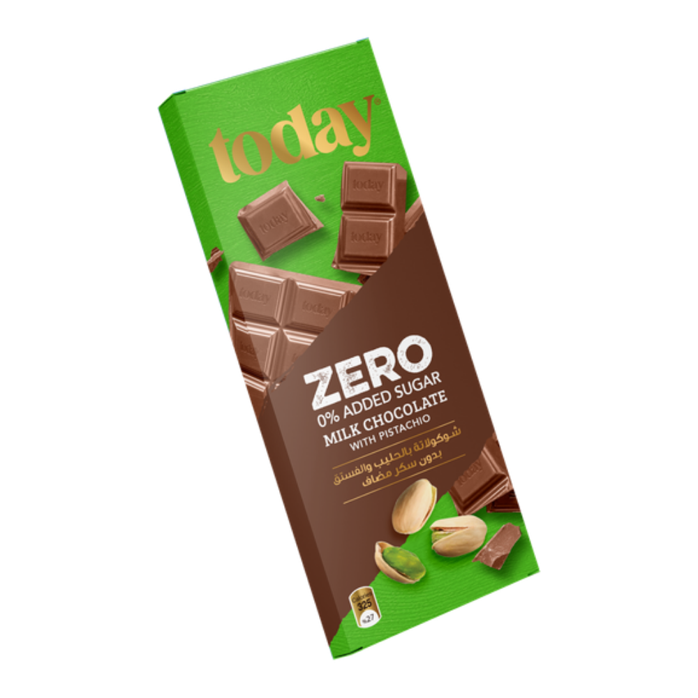 شوكولاتة بالحليب والفستق - بدون سكر مضاف - من توداي - 50 جرام