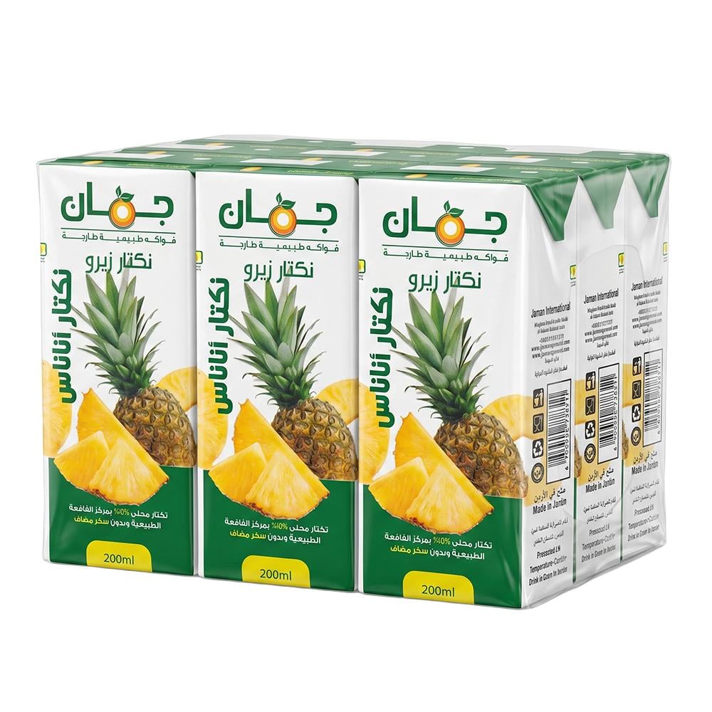 جمان نكتار أناناس زيرو – 9 حبات × 200 مل