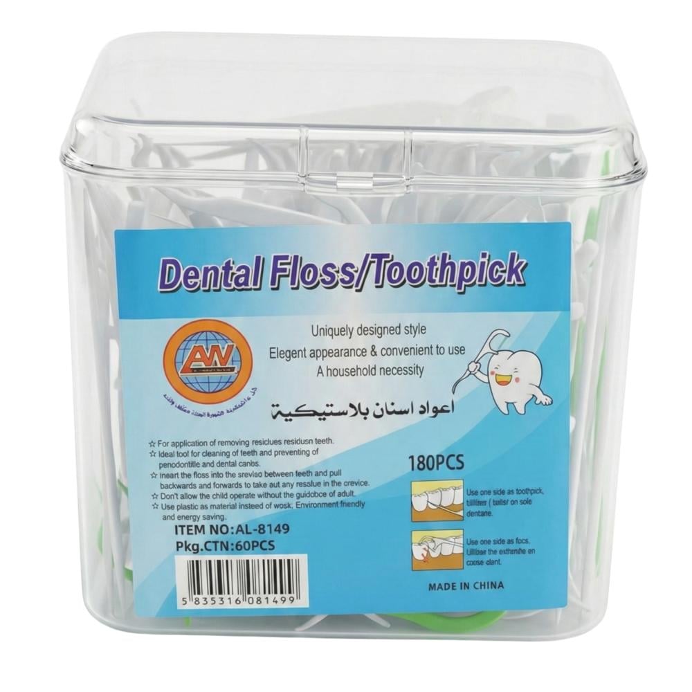 أعواد أسنان بلاستيكية ملونة من عالم الوسام – 180 عود- AL-8149