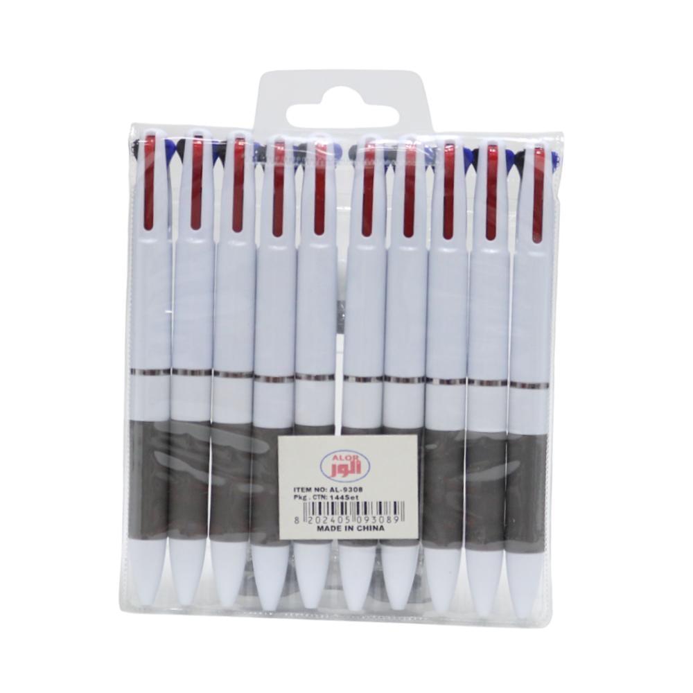 مجموعة أقلام حبر جاف متعددة الألوان - 10 قطع - AL-9308