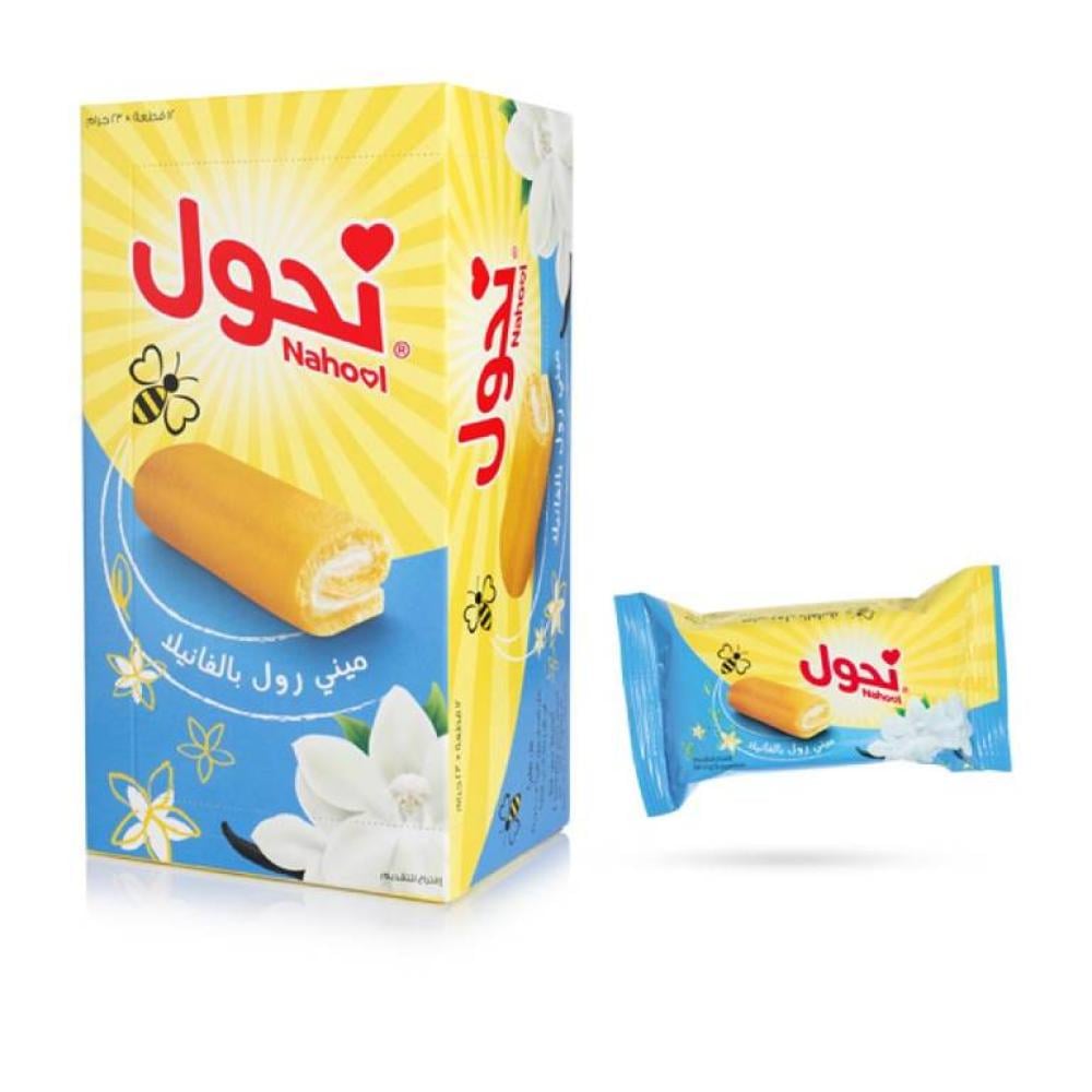 كيك نحول فانيلا رول 1 كرتون × 12 حبة