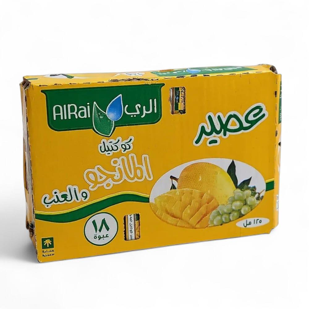 كرتون عصير "الري" كوكتيل المانجو والعنب – 18 عبوة × 125 مل