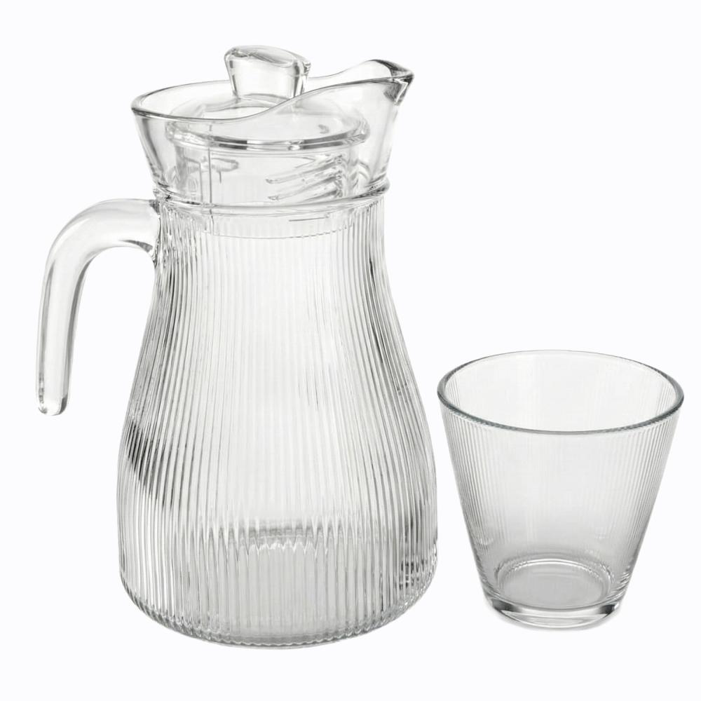 طقم جاك زجاج بغطاء أكريلك مع 4 كاسات – 1 طقم  - AL-8360