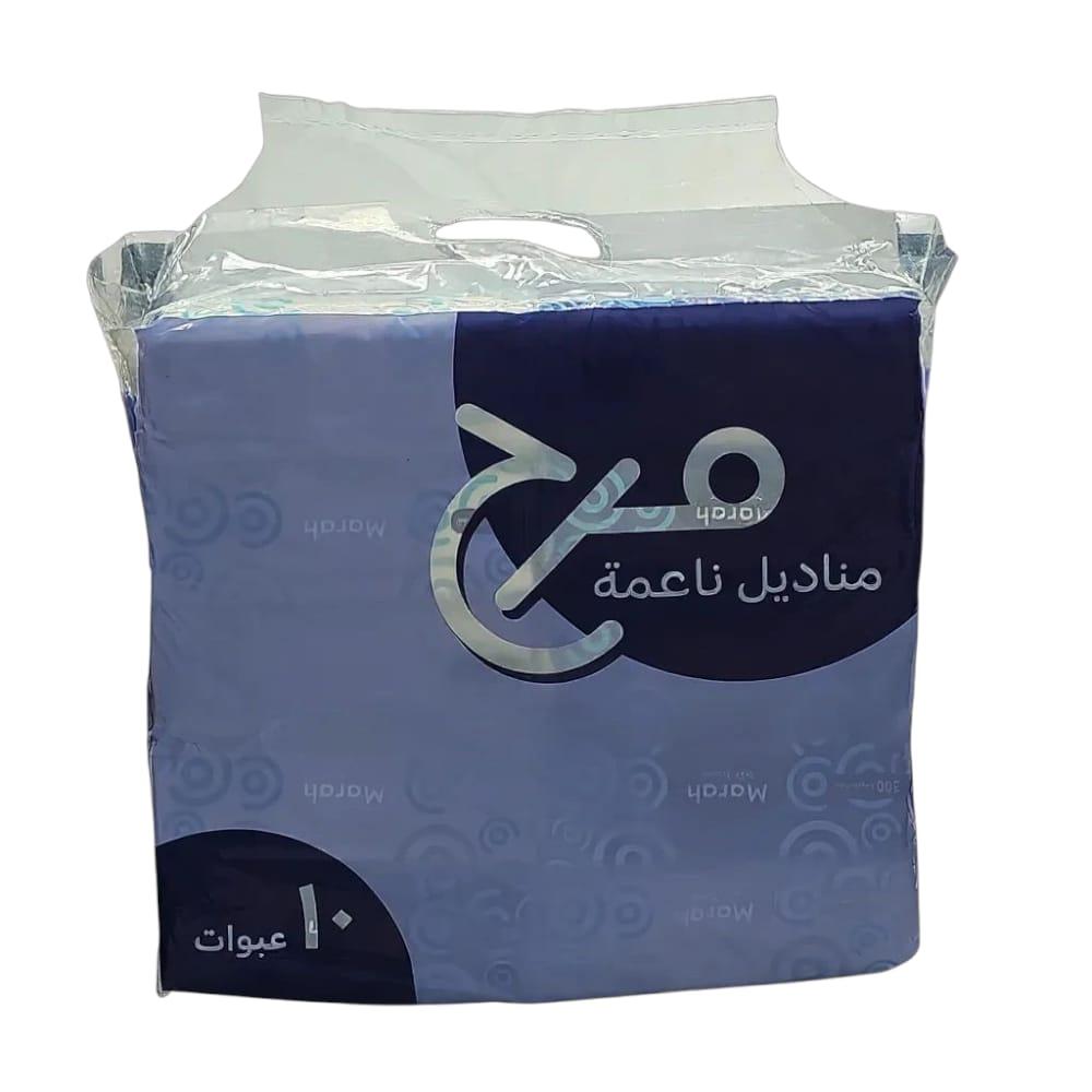 مناديل ناعمة "مرح" – 300 منديل مفرد × 10 عبوات