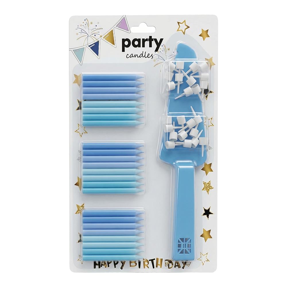 طقم شموع حفلات مع سكين كيك - 25 قطعة
