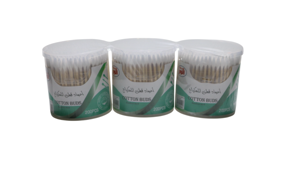 أعواد قطنية للمكياج - 3 علب - 600 قطعة