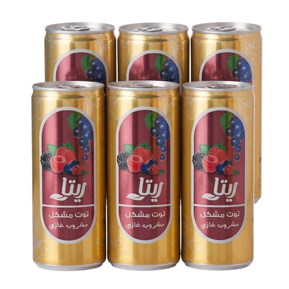 ريتا مشروب غازي بنكهة توت مشكل – 6 حبات × 240 مل