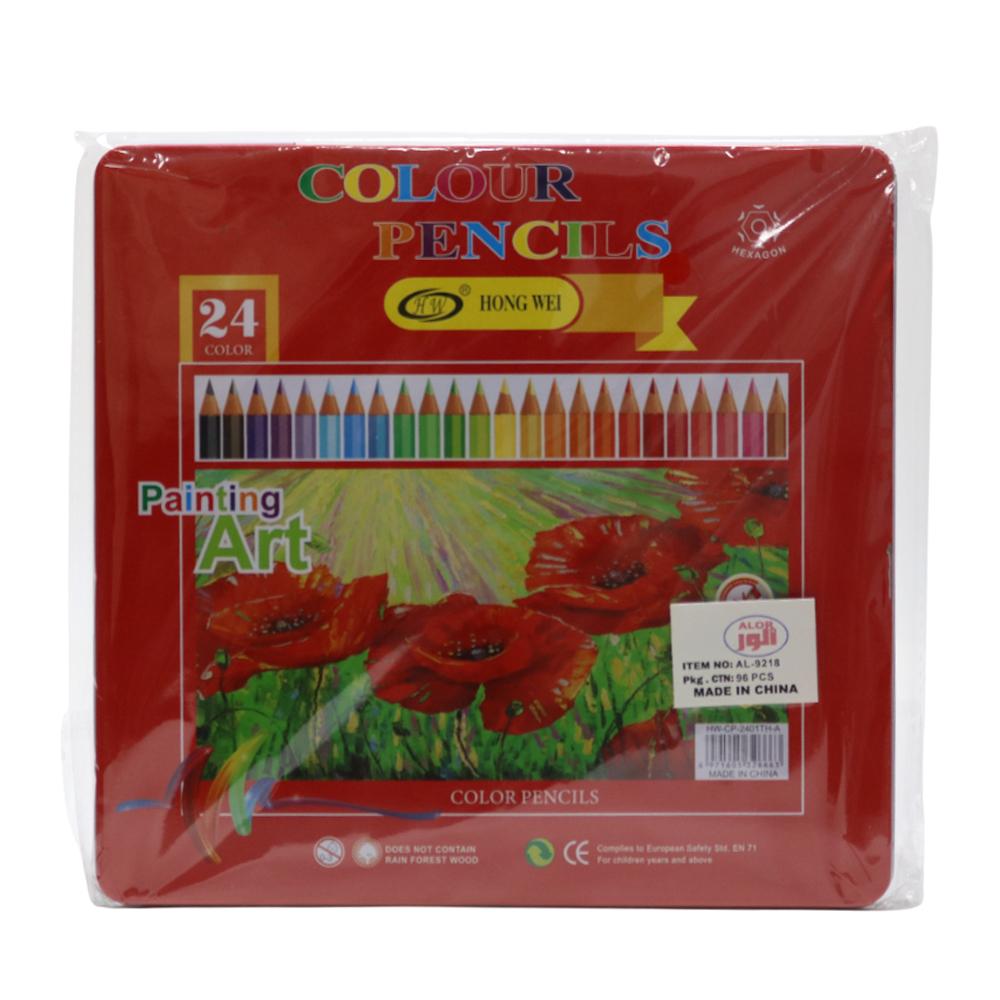 أقلام تلوين خشبية  - جودة احترافية مع 24 لونًا