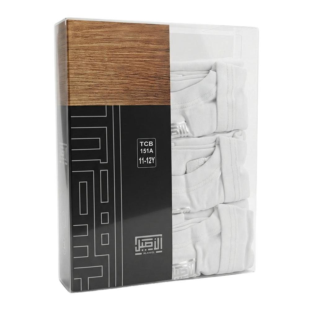 الأصيل طقم فنايل علاقي ولادي - 3 حبات مقاس 12-11