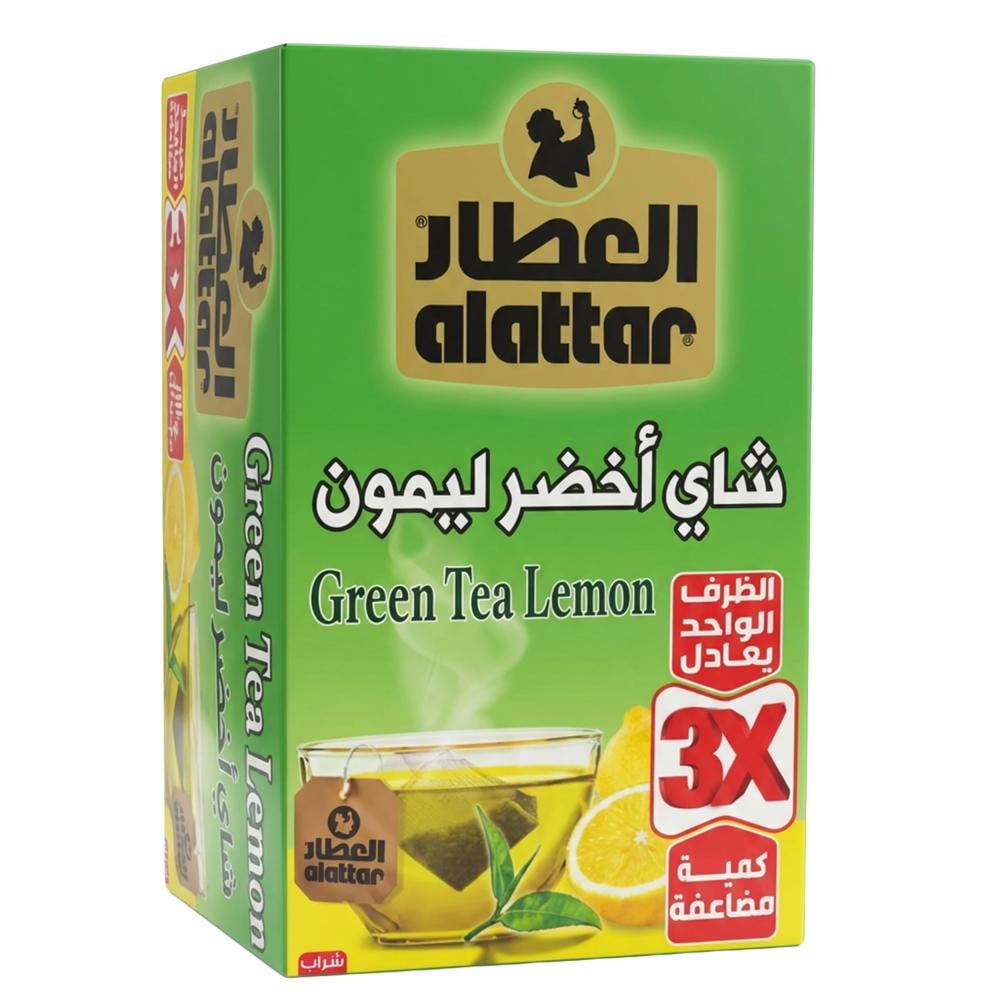 شاي أخضر ليمون من العطار – 12 ظرف