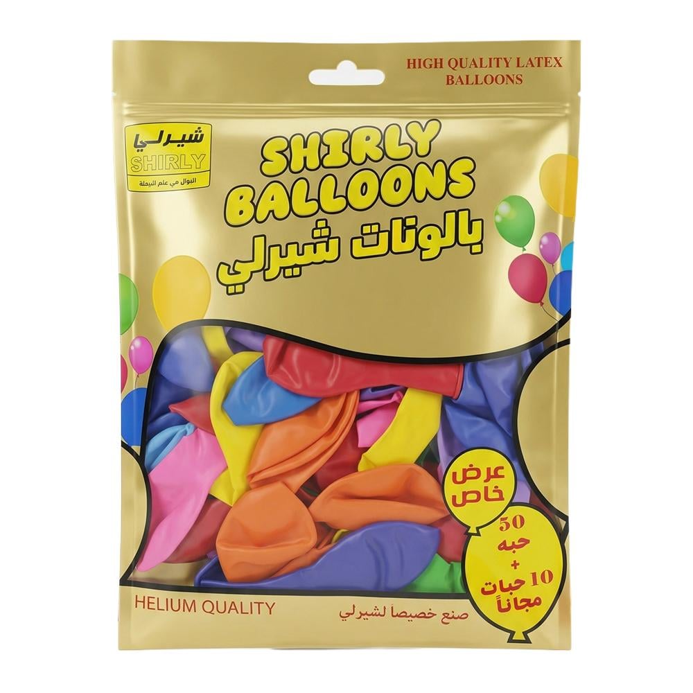 شيرلي بالونات ملونة لتزيين الحفلات والمناسبات – 1 كيس × 60 حبة