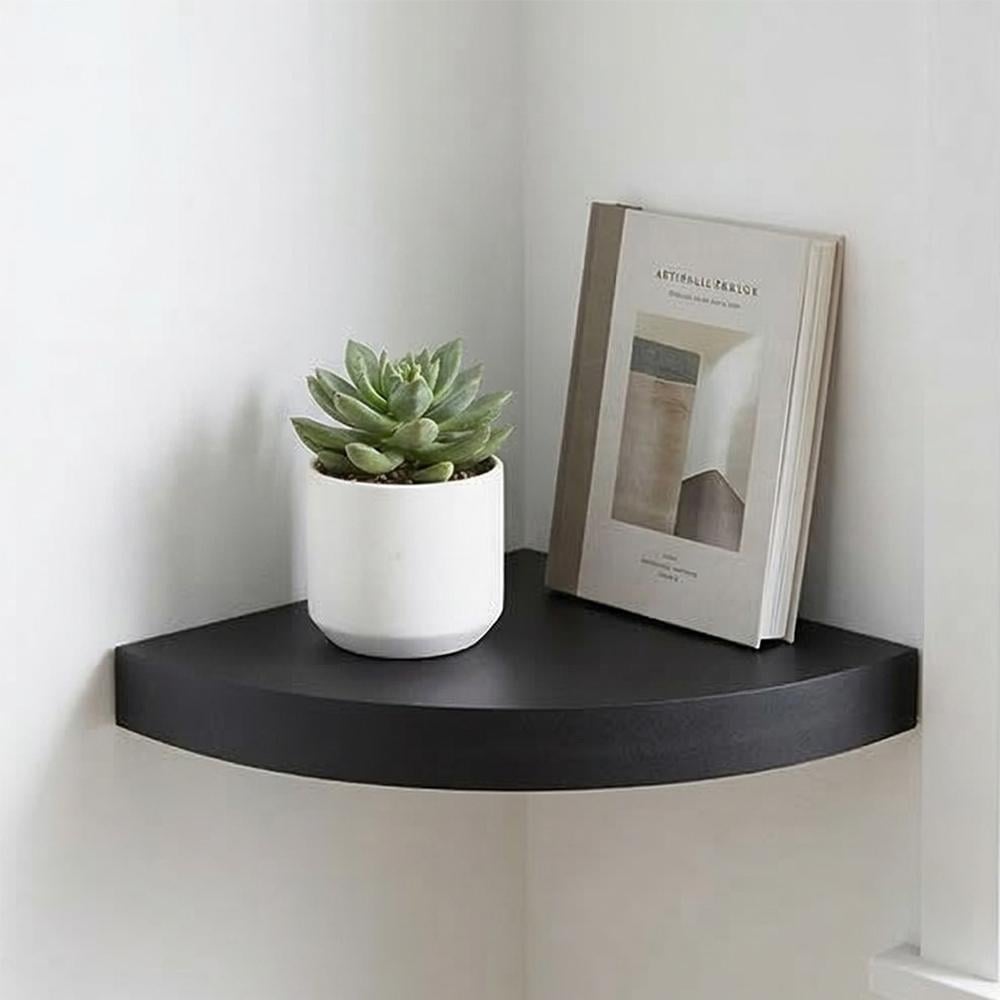 رف حائط زاوية خشبي متعدد الألوان