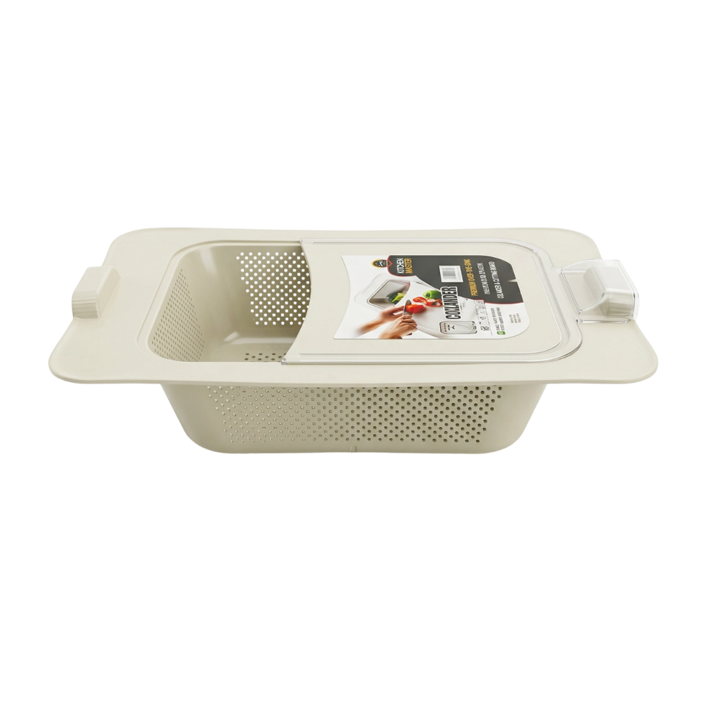 مصفاة بلاستيك مع قطّاعة مدمجه