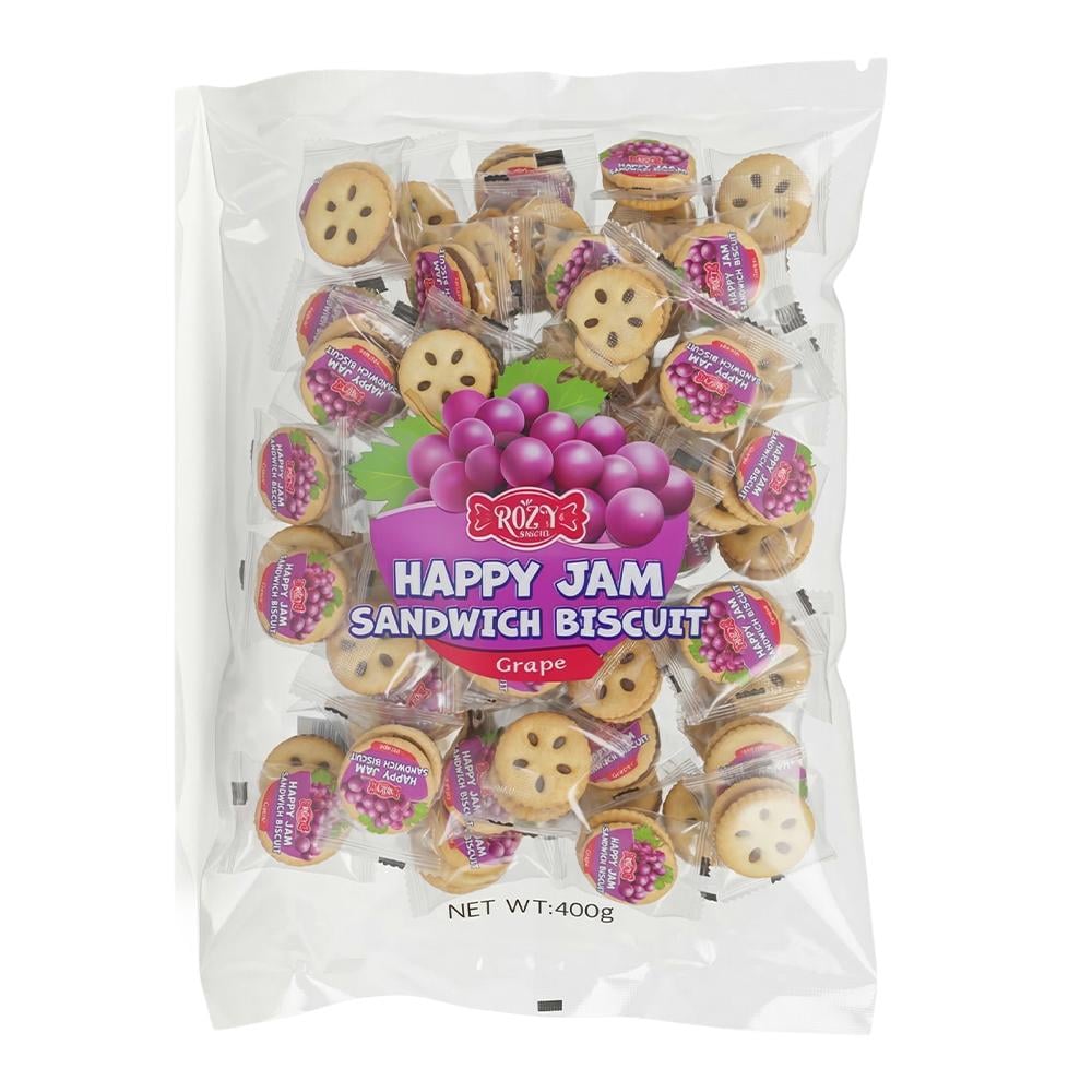 روزي بسكويت ساندويتش هابي جام بنكهة العنب - 400 جرام