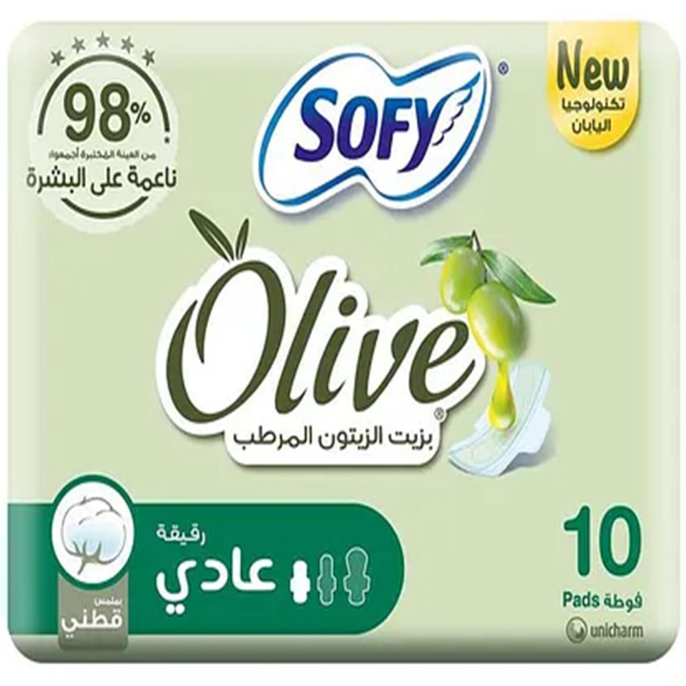 فوط صحية عادي بزيت الزيتون المرطب من سوفي – 10 فوط