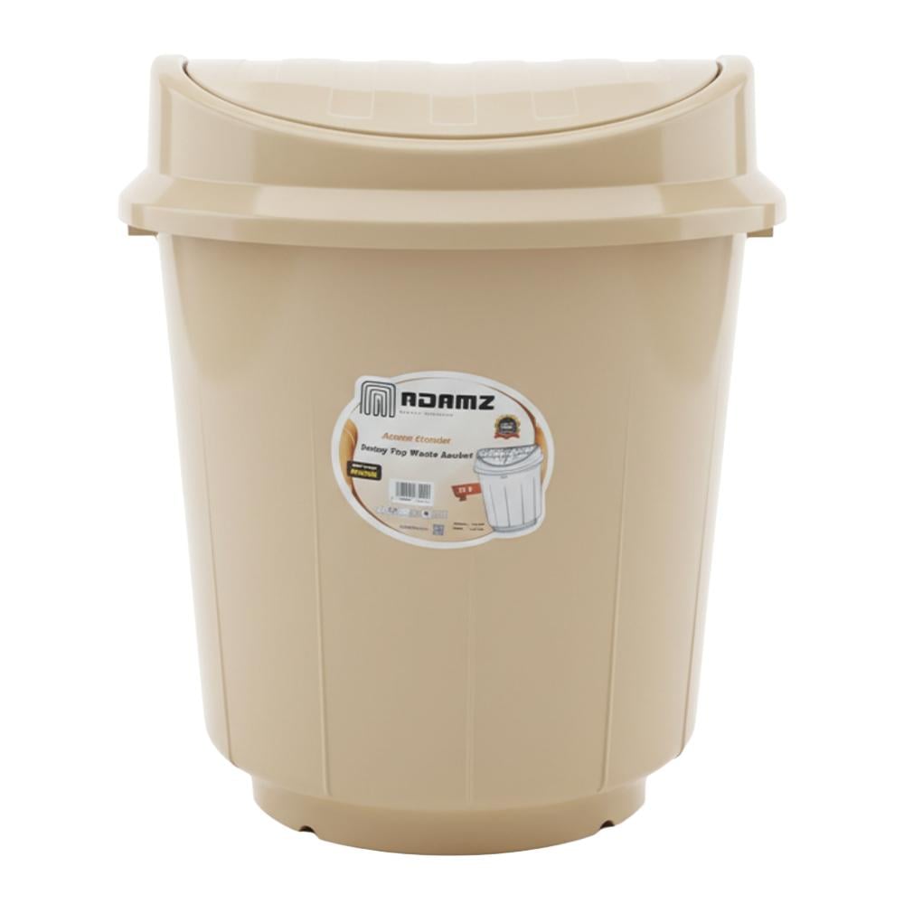 سلة نفايات بلاستيك دائرية بغطاء متأرجح – 19 لتر