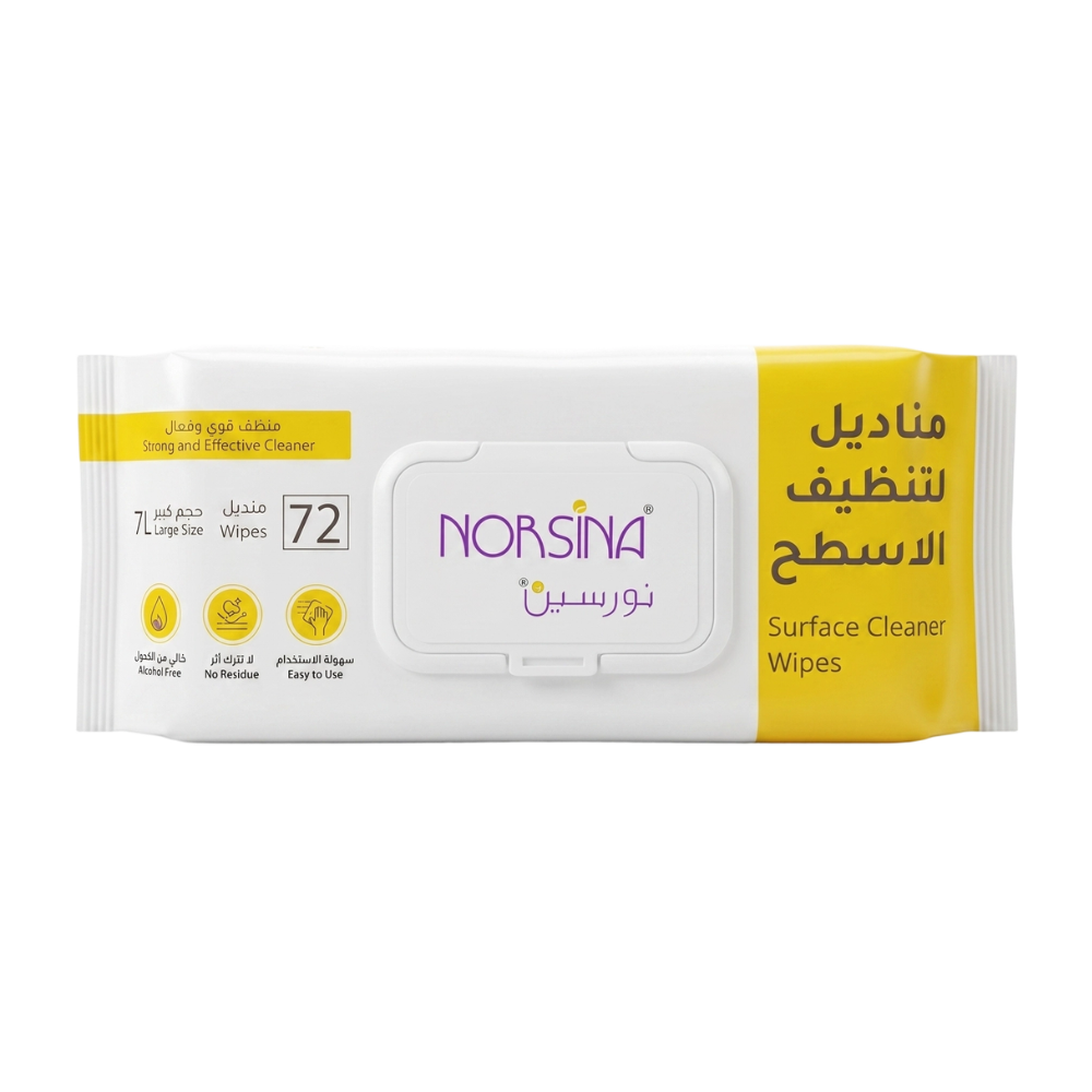 نورسين مناديل تنظيف الأسطح متعددة الاستخدام أصفر - 72 حبة - XL