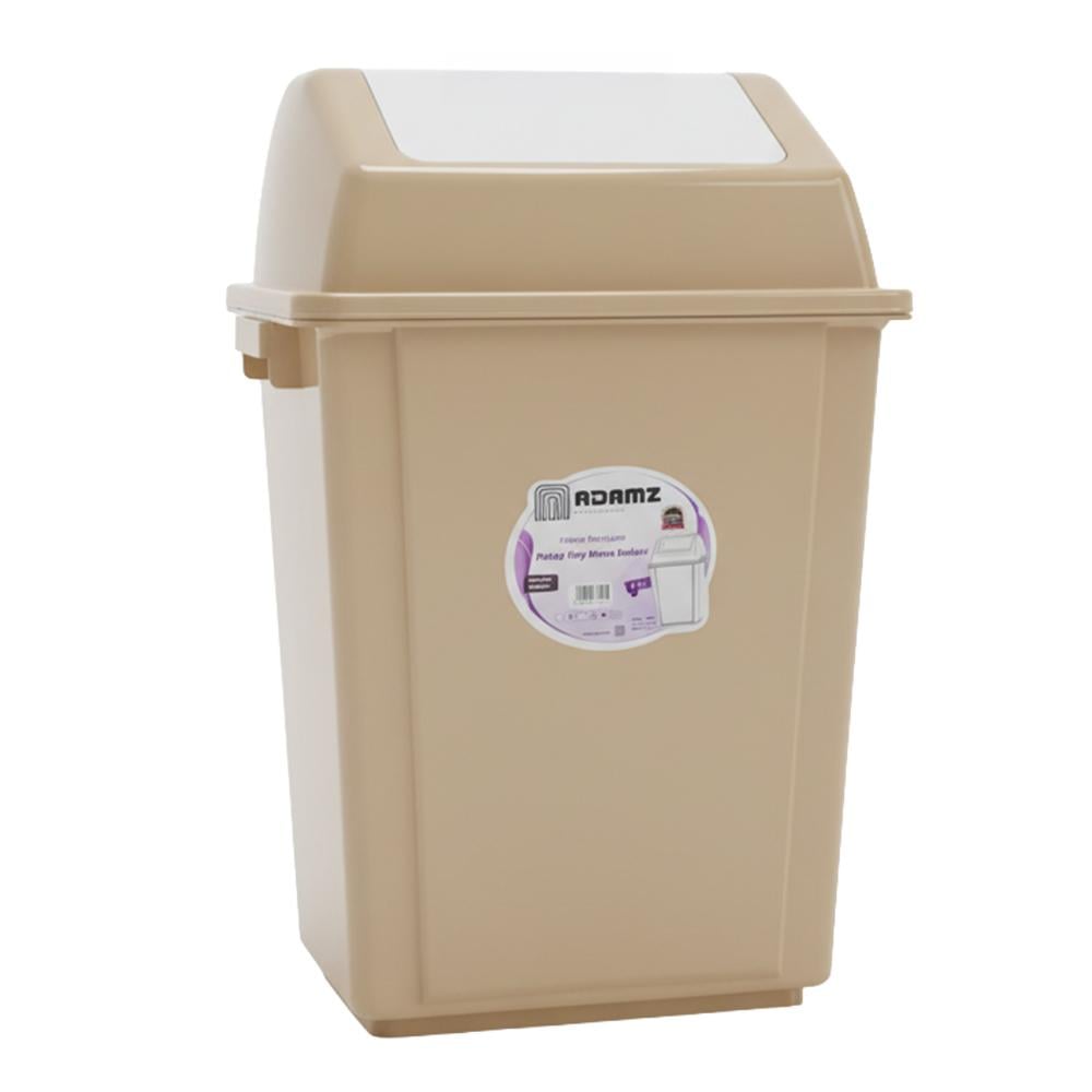 سلة نفايات بلاستيك مستطيل بغطاء متأرجح – 17 لتر
