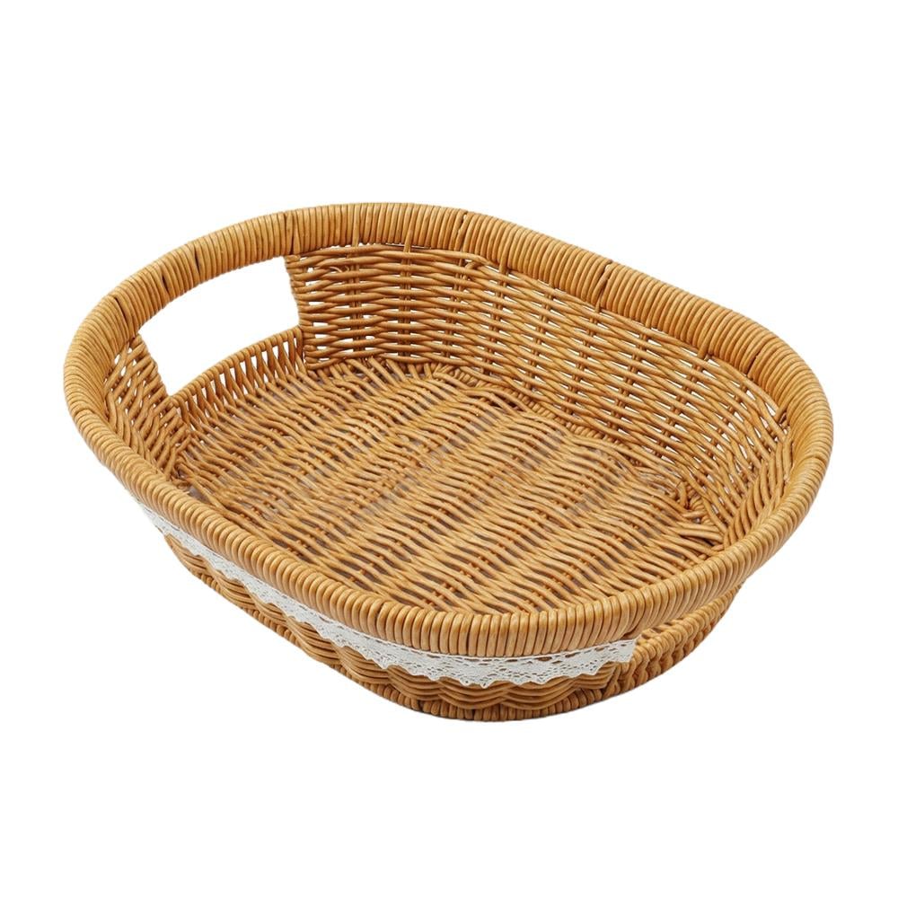 سلة بلاستيك بشكل بيضاوي بتصميم خزفي