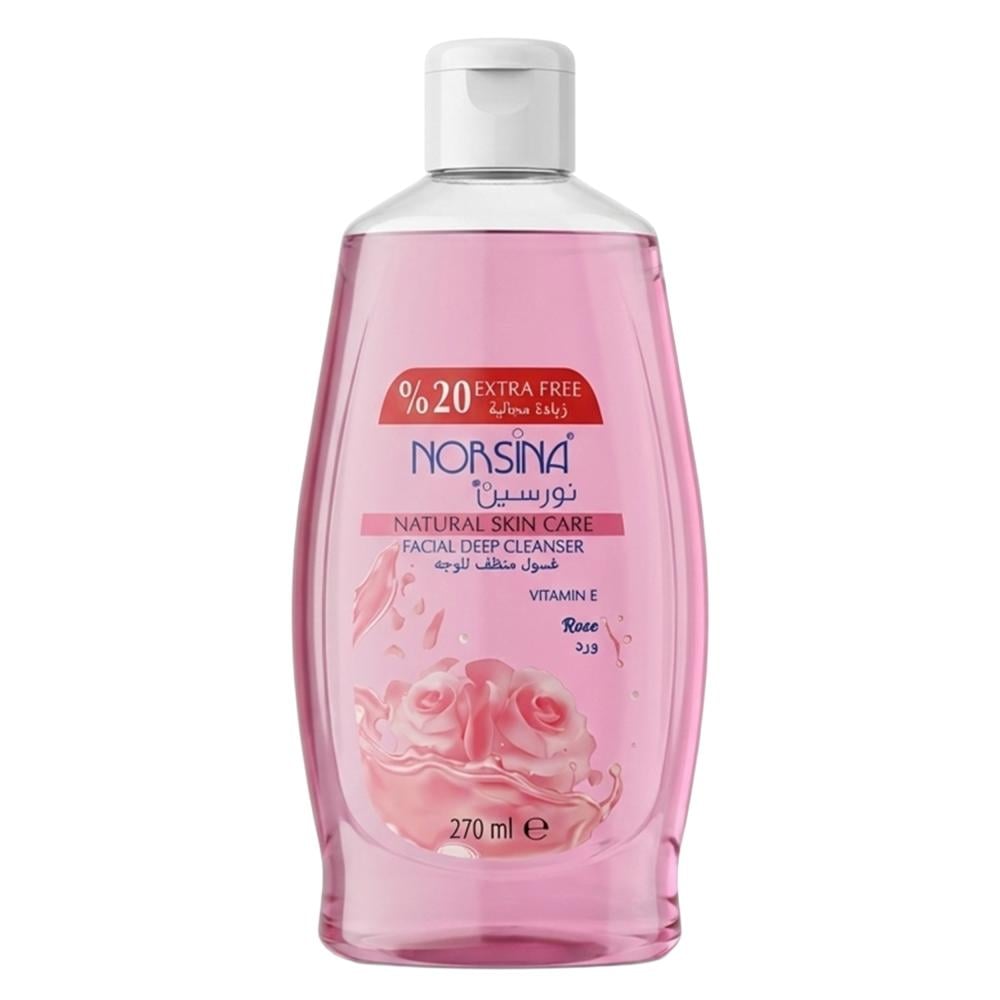غسول منظف للوجه بالورد من نورسين – 270 مل