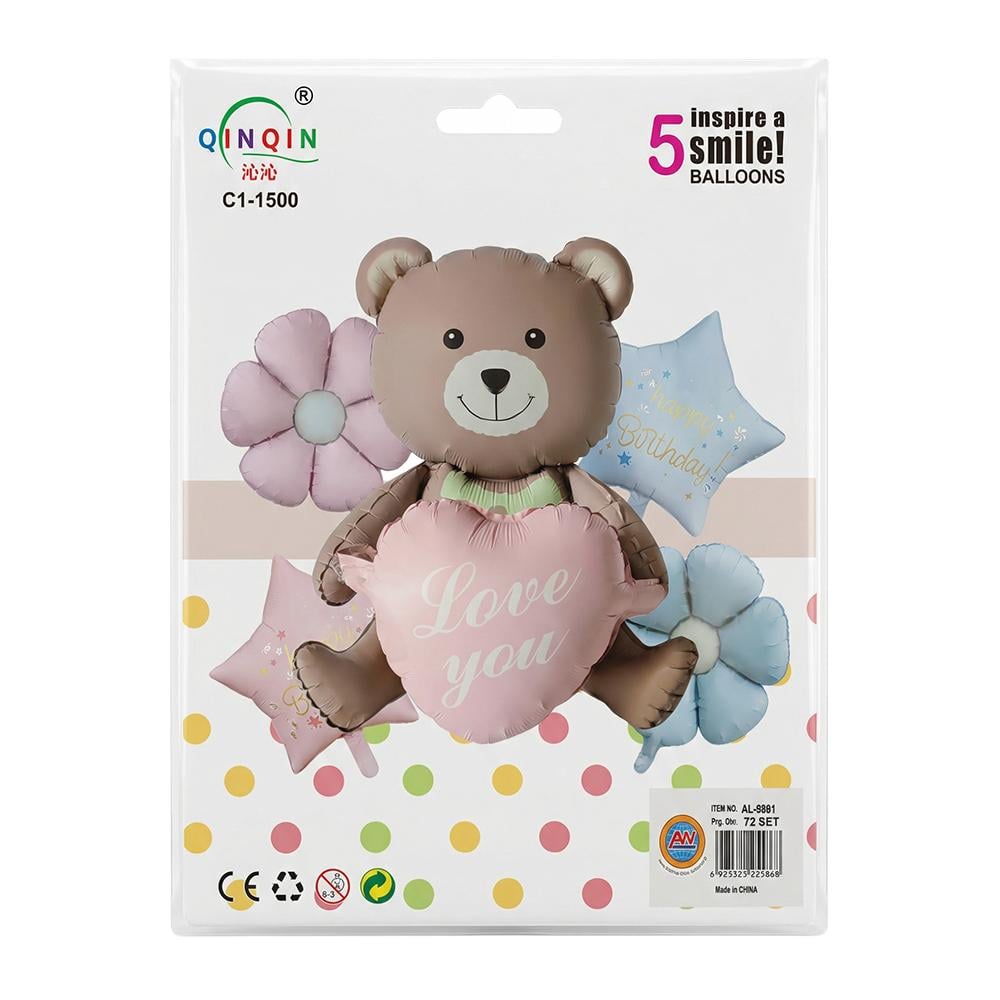 طقم بالونات لتزيين الحفلات والمناسبات – 1 طقم × 5 قطع