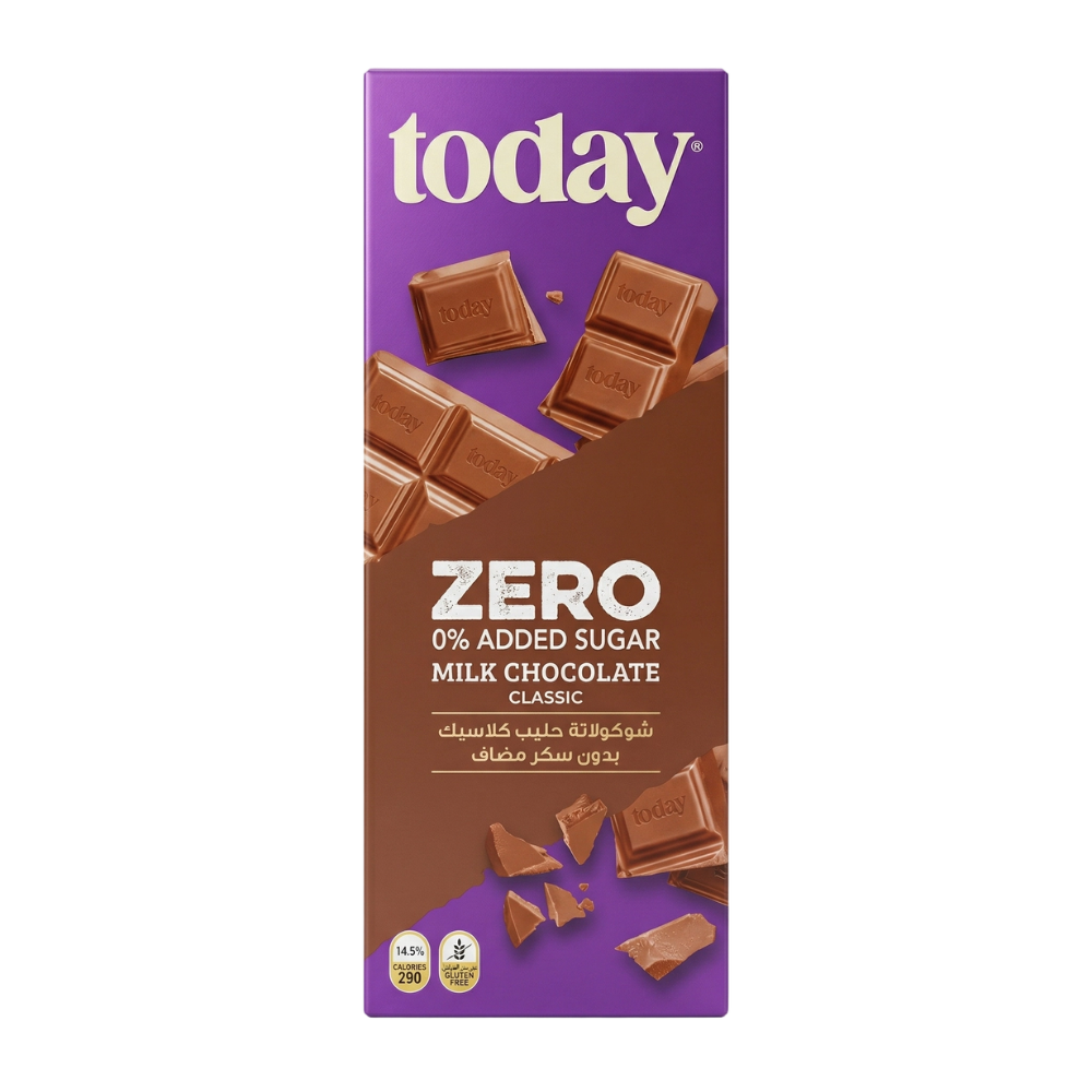 توداي لوح شوكولاتة حليب كلاسيك بدون سكر مضاف – 60 جرام