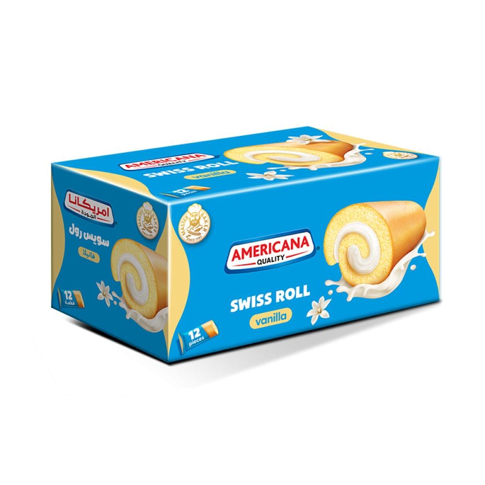 سويس رول أمريكانا بالفانيليا – 12 قطعة (240 جرام)