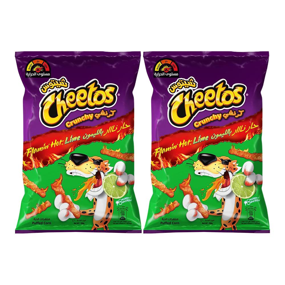 شيتوس كرنشي منتفخات الذرة حارة نار بالليمون - 2 حبات × 65 جرام