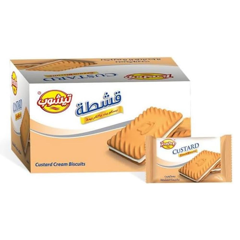 بسكويت قشطة من تيشوب – حشوة كاسترد كريمية