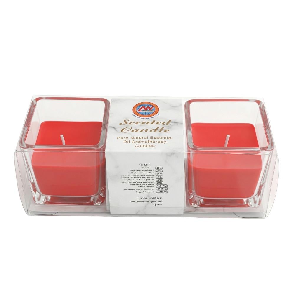 طقم شموع معطّرة بحافظة زجاجية بروائح متعددة