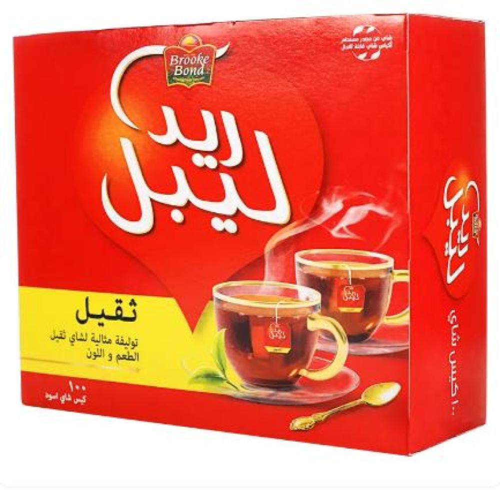فتلة ريد ليبل شاي ثقيل أسود 100 كيس