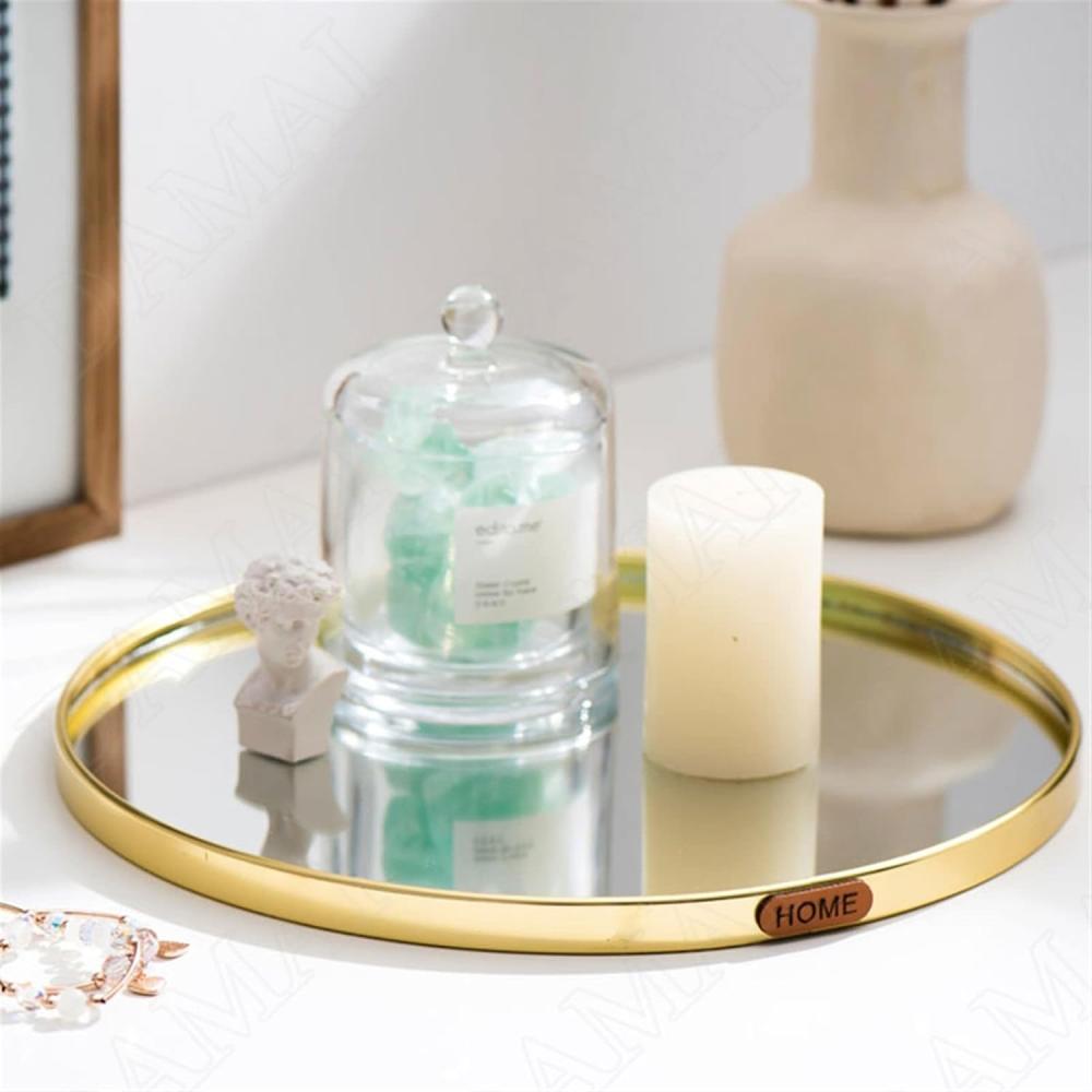 صينية زجاج اطار ذهبي 36x15 سم AL-8502-2