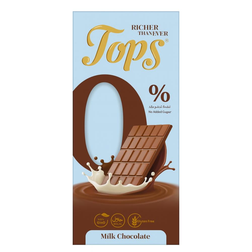 توبس – شوكولاتة بالحليب – بدون سكر مضاف – 50 جم