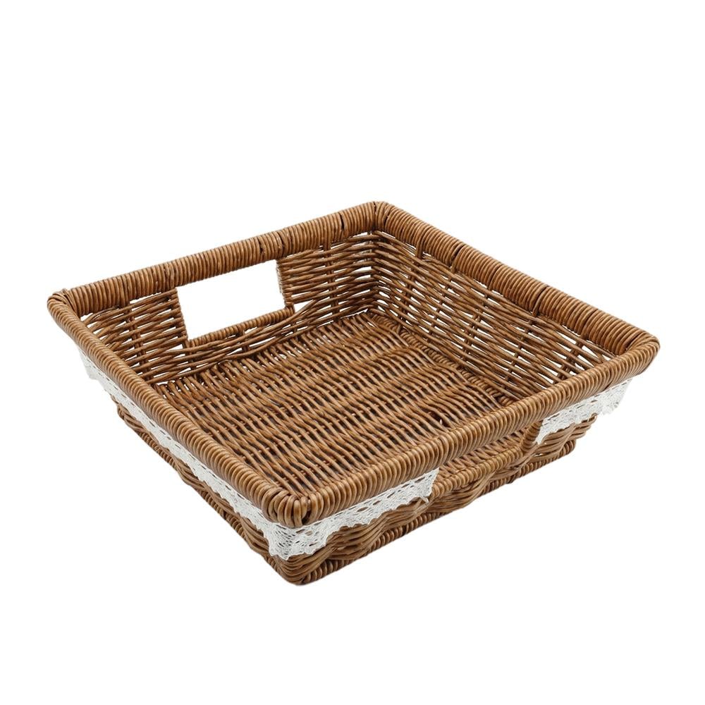 سلة بلاستيك بشكل مربع بتصميم خزفي