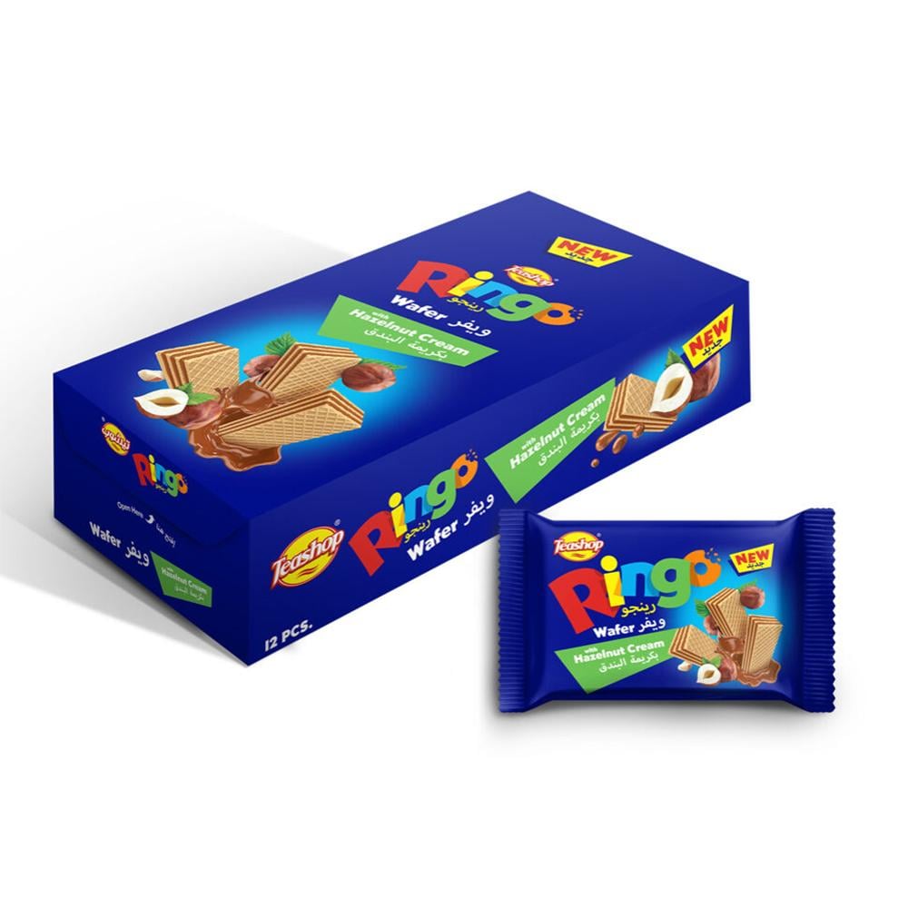 تيشوب رينجو – ويفر بكريمة البندق – 12 × 40 جم