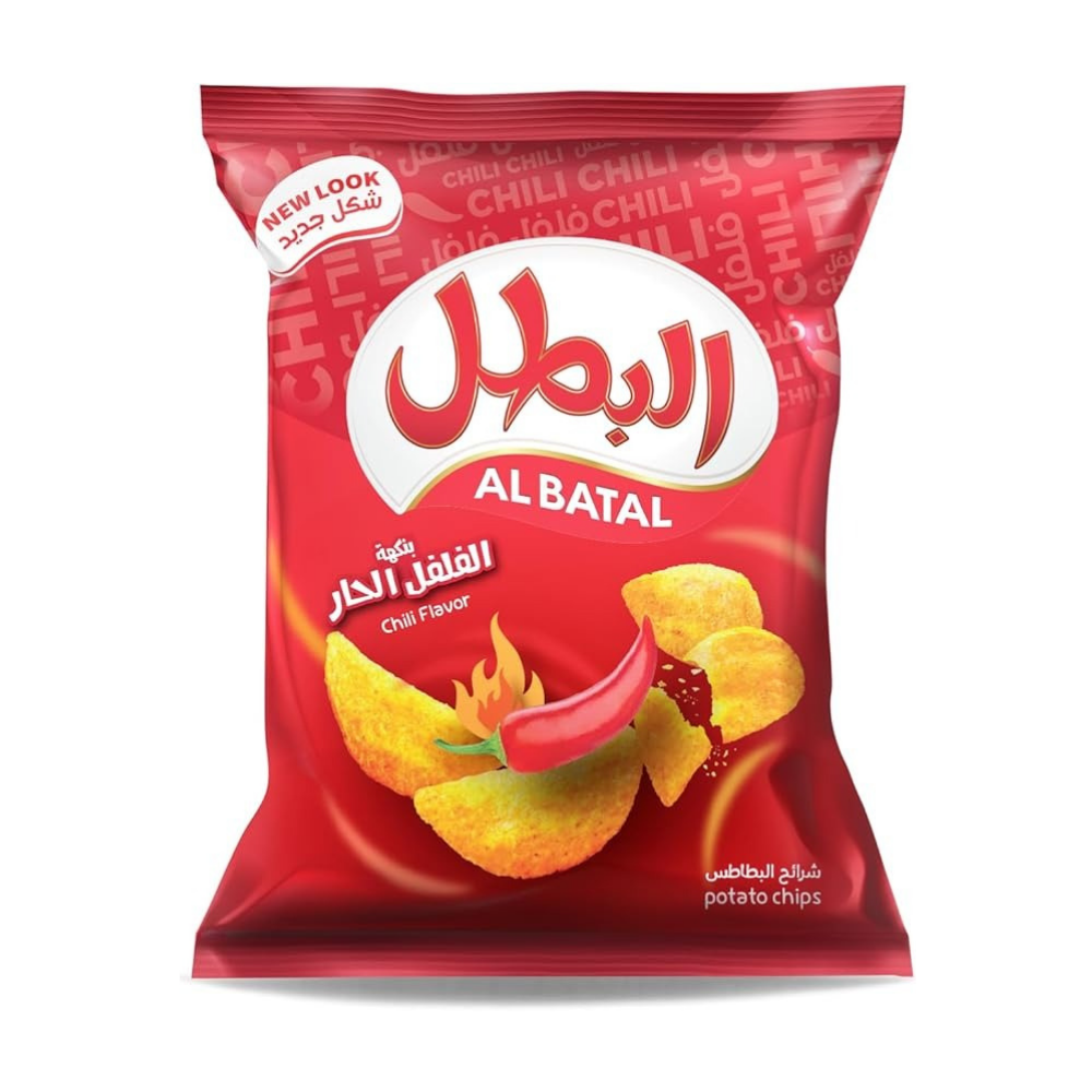 رقائق البطاطس " البطل " – نكهة الفلفل الحار | طاقة نارية في كل قضمة - 110 جم