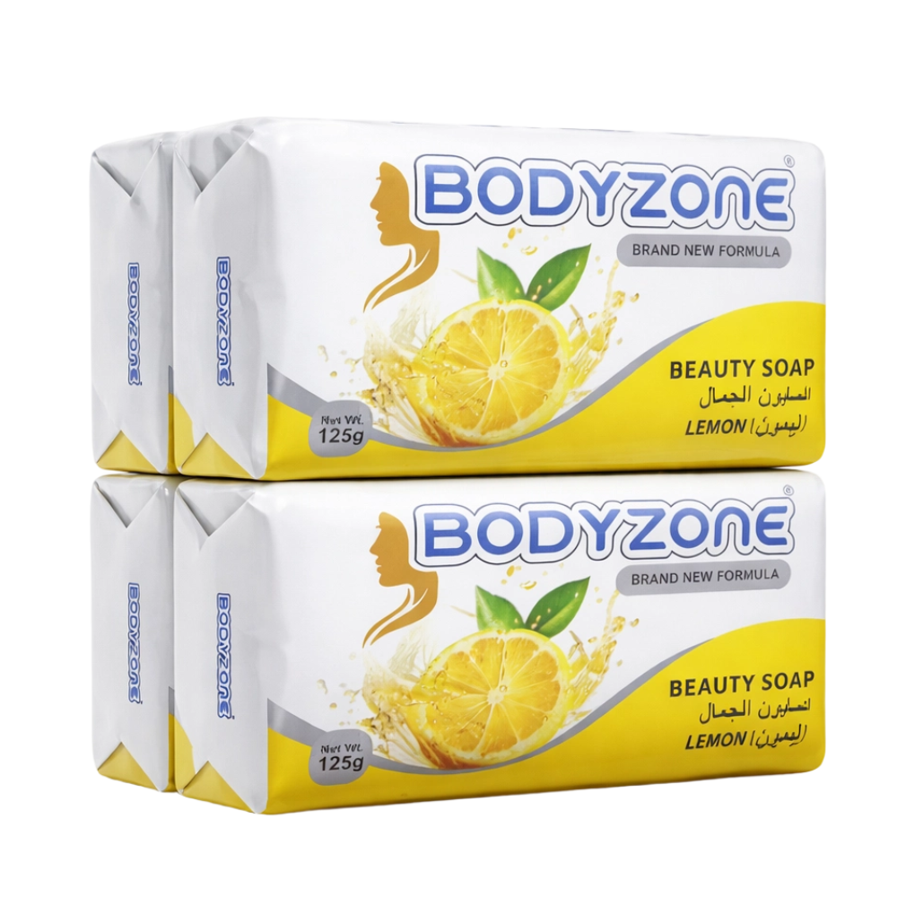 بودي زون صابون الجمال ليمون – 4 حبات × 125 جرام