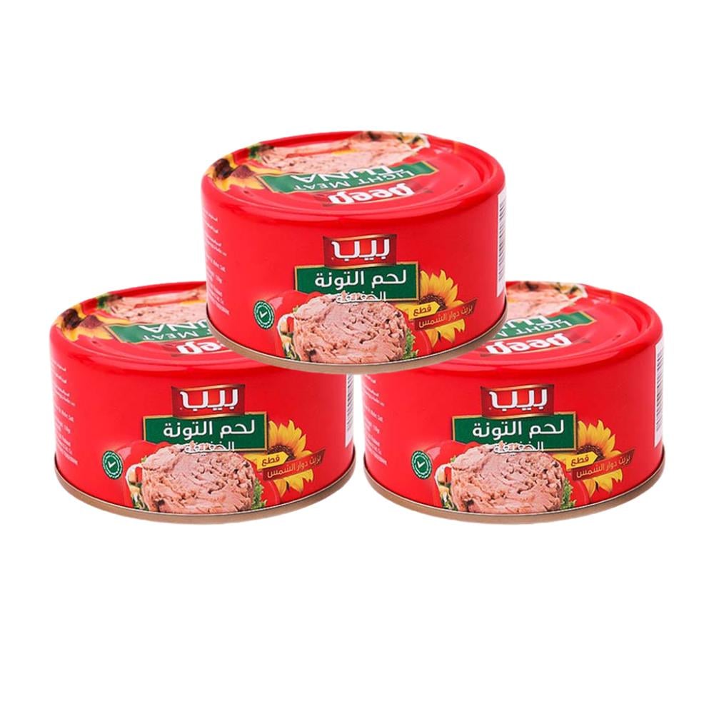 لحم تونة خفيف بزيت دوار الشمس من بيب – 80 جم × 3 عبوات