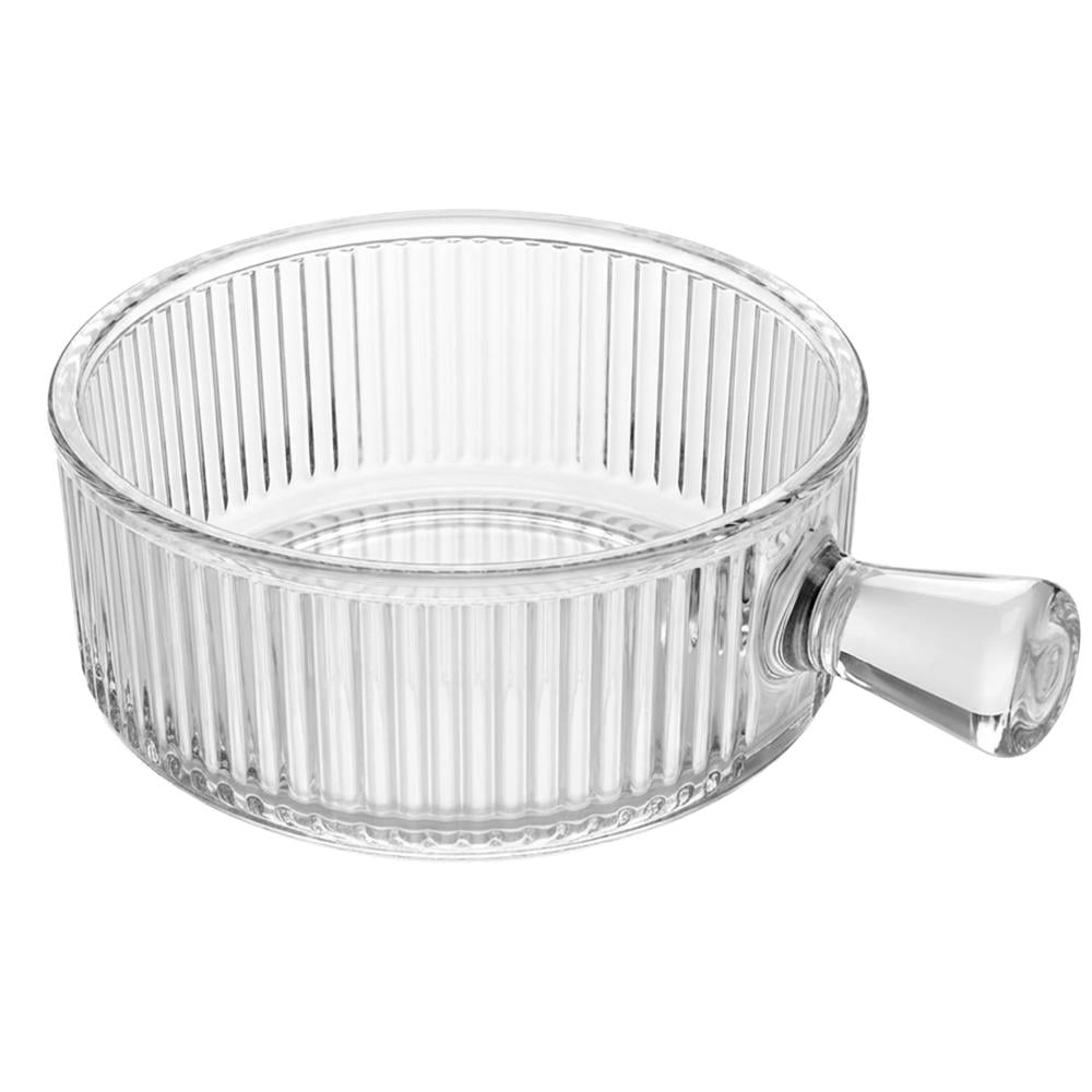صحن تقديم زجاجي دائري بمقبض - 2- LXW129